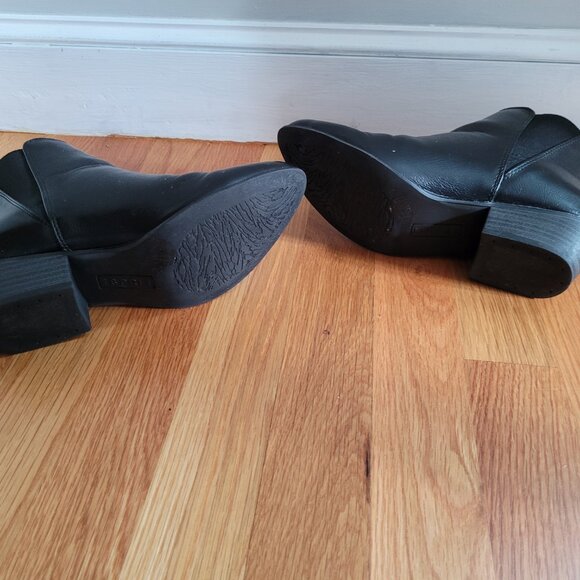 Esprit Black Leather Ankle Boots Size 6.5 - Picture 3 of 6